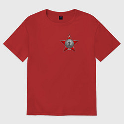 Футболка оверсайз женская Значок героев, цвет: красный