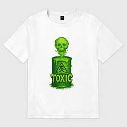 Футболка оверсайз женская Toxic зеленая кислота, цвет: белый