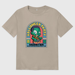 Футболка оверсайз женская Halloween party, цвет: миндальный