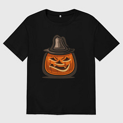 Женская футболка оверсайз Pumpkin hat
