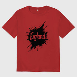 Футболка оверсайз женская Чернильная Англия, цвет: красный
