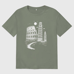 Футболка оверсайз женская Величие Италии, цвет: авокадо