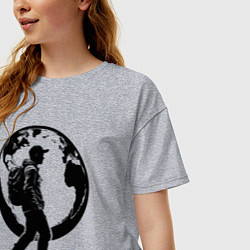 Футболка оверсайз женская Путешественник мира, цвет: меланж — фото 2