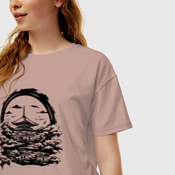 Футболка оверсайз женская Японская пагода, цвет: пыльно-розовый — фото 2