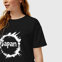 Футболка оверсайз женская Японский круг, цвет: черный — фото 2