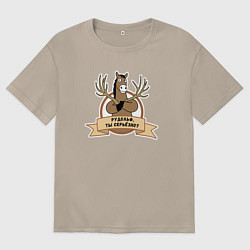 Женская футболка оверсайз Конь Санта Клауса