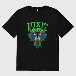Футболка оверсайз женская Toxic wolf, цвет: черный