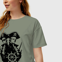 Футболка оверсайз женская Пиратский дуэт, цвет: авокадо — фото 2