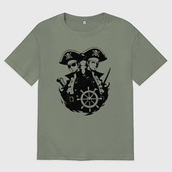 Футболка оверсайз женская Пиратский дуэт, цвет: авокадо