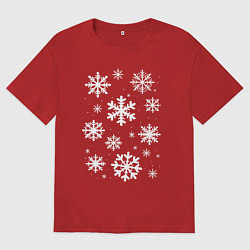 Женская футболка оверсайз Снежный орнамент