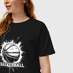 Футболка оверсайз женская Basketball взрыв энергии, цвет: черный — фото 2