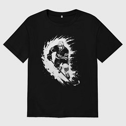 Футболка оверсайз женская Хоккеист граффити, цвет: черный