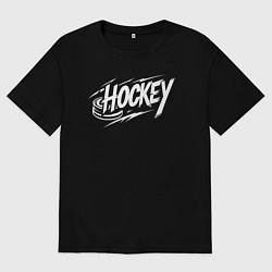 Женская футболка оверсайз Хоккей с шайбой