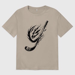 Футболка оверсайз женская Динамичная клюшка, цвет: миндальный