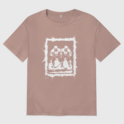 Футболка оверсайз женская Дуэль на льду, цвет: пыльно-розовый