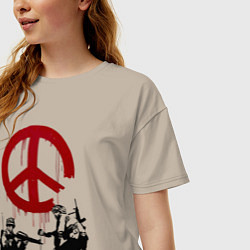 Футболка оверсайз женская Pacific soldiers, цвет: миндальный — фото 2