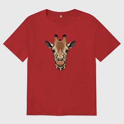 Женская футболка оверсайз Портрет жирафа