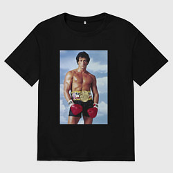 Женская футболка оверсайз Рокки чемпион