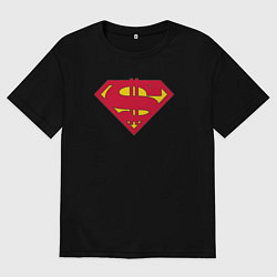 Футболка оверсайз женская Dollar superman, цвет: черный