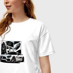 Футболка оверсайз женская Car, цвет: белый — фото 2