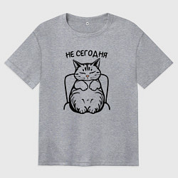 Женская футболка оверсайз Кот - не сегодня