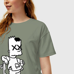 Футболка оверсайз женская Bart Simpsons Zombie, цвет: авокадо — фото 2