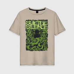 Футболка оверсайз женская Suicide Silence, цвет: миндальный