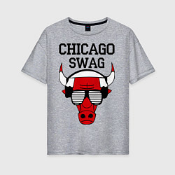 Футболка оверсайз женская Chicago SWAG, цвет: меланж