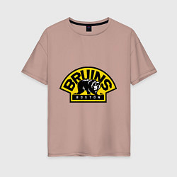 Футболка оверсайз женская HC Boston Bruins Label, цвет: пыльно-розовый