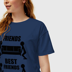 Футболка оверсайз женская Best friends, цвет: тёмно-синий — фото 2