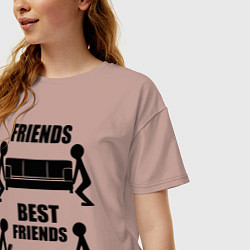 Футболка оверсайз женская Best friends, цвет: пыльно-розовый — фото 2