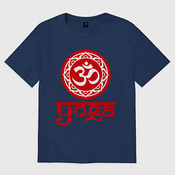 Футболка оверсайз женская OM Yoga, цвет: тёмно-синий