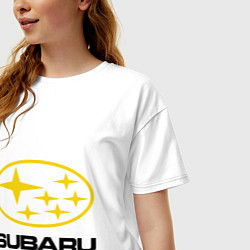 Футболка оверсайз женская Subaru Logo, цвет: белый — фото 2