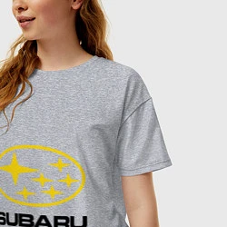 Футболка оверсайз женская Subaru Logo, цвет: меланж — фото 2