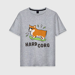 Футболка оверсайз женская Hardcorg, цвет: меланж