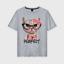 Женская футболка оверсайз Perfect Kitty