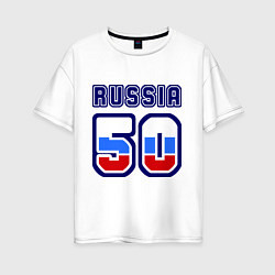 Женская футболка оверсайз Russia - 50 Московская область
