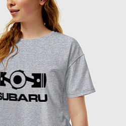 Футболка оверсайз женская Subaru, цвет: меланж — фото 2