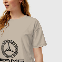 Футболка оверсайз женская AMG, цвет: миндальный — фото 2