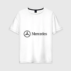 Женская футболка оверсайз Mercedes Logo