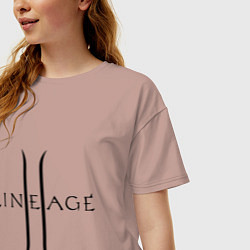 Футболка оверсайз женская Lineage logo, цвет: пыльно-розовый — фото 2