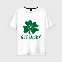 Футболка оверсайз женская Get lucky, цвет: белый