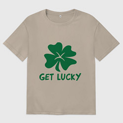 Футболка оверсайз женская Get lucky, цвет: миндальный
