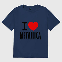 Футболка оверсайз женская I love Metallica, цвет: тёмно-синий