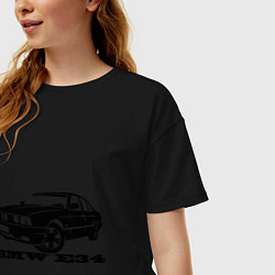 Футболка оверсайз женская BMW e34 5 series, цвет: черный — фото 2