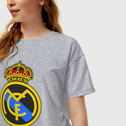 Футболка оверсайз женская Real Madrid, цвет: меланж — фото 2