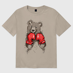 Футболка оверсайз женская Bear Boxing, цвет: миндальный