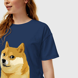 Футболка оверсайз женская Doge, цвет: тёмно-синий — фото 2