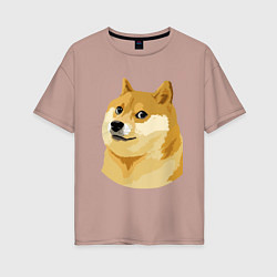 Футболка оверсайз женская Doge, цвет: пыльно-розовый