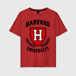 Футболка оверсайз женская Harvard University, цвет: красный